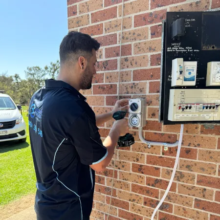 Installation of single-phase outdoor switched socket outlet for EV charging