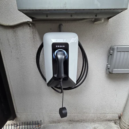 Electrician installing Zeekr EV Charger